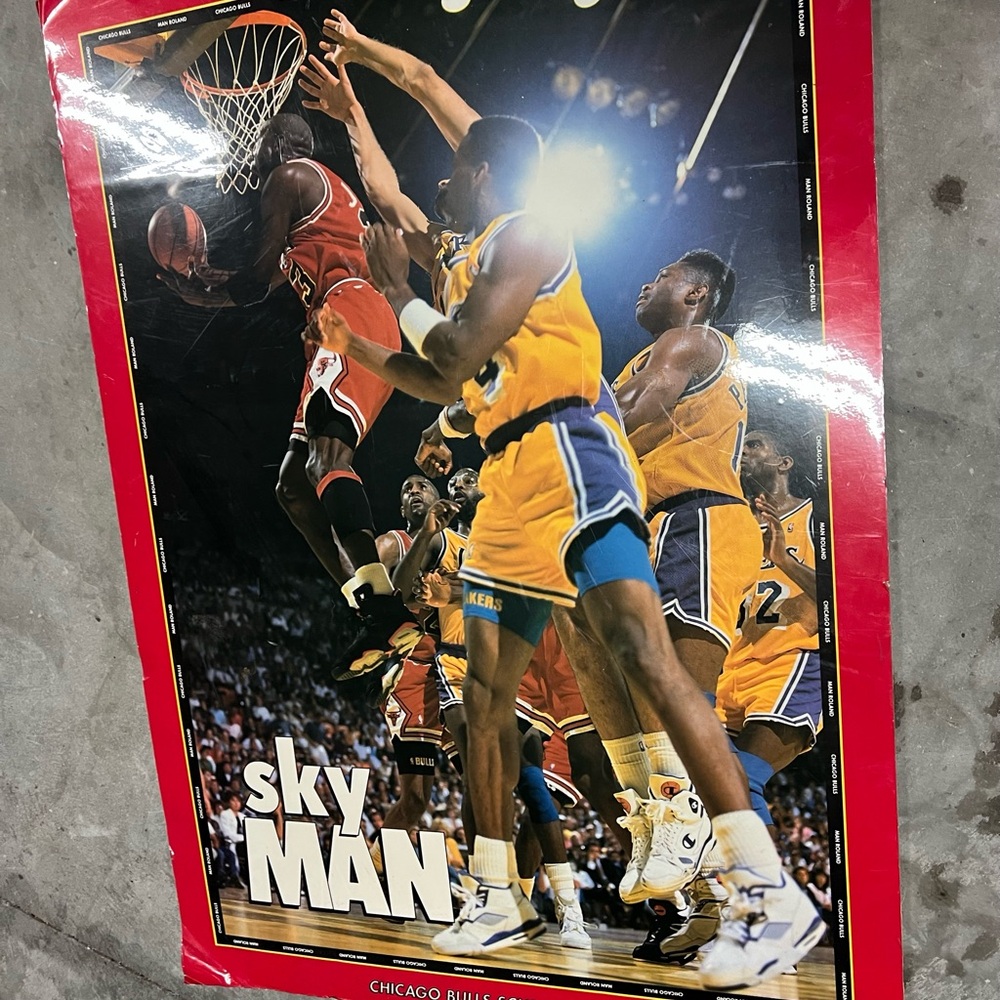 Sky Man Basketball Poster 1991 Michael Jordan